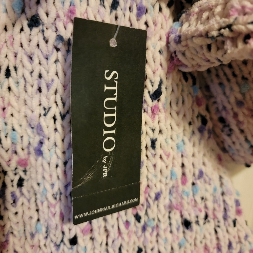 Studio by JPR Chenille Hoodie Sweater Knit Lavender Long Sleeve Size Large - Picture 4 of 6